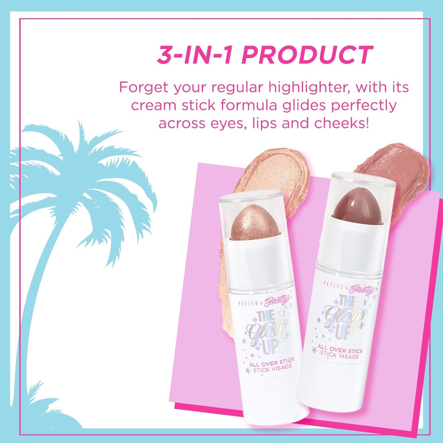 Multi Stick for Eyes, Lips & Cheeks - Creamy & Shimmery 2-Pack | Stay Golden Makeup for Kids & Teens