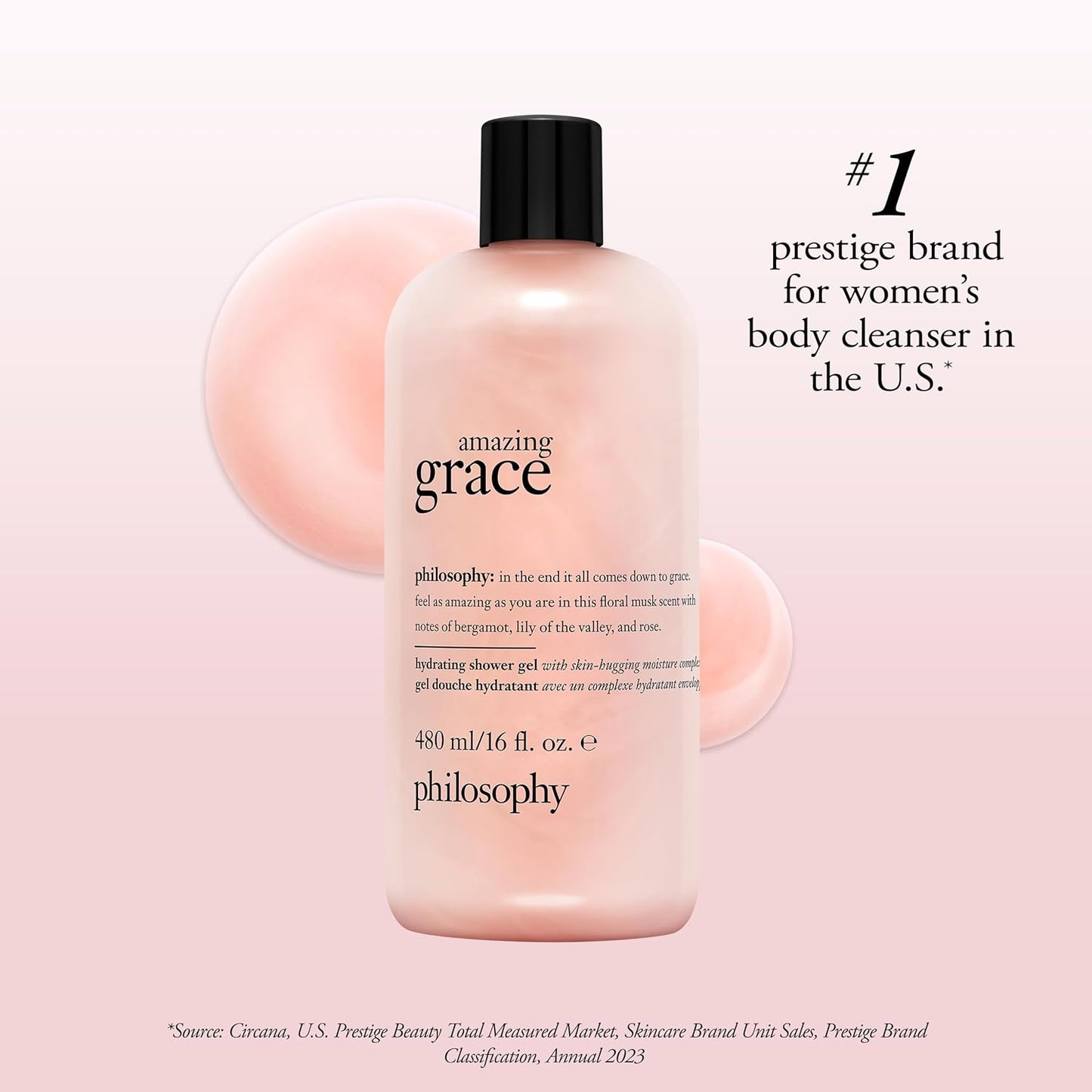 Philosophy Amazing Grace Hydrating Bath & Shower Gel - Soothes Dry Skin with Vegan Formula | Gentle Cleansing