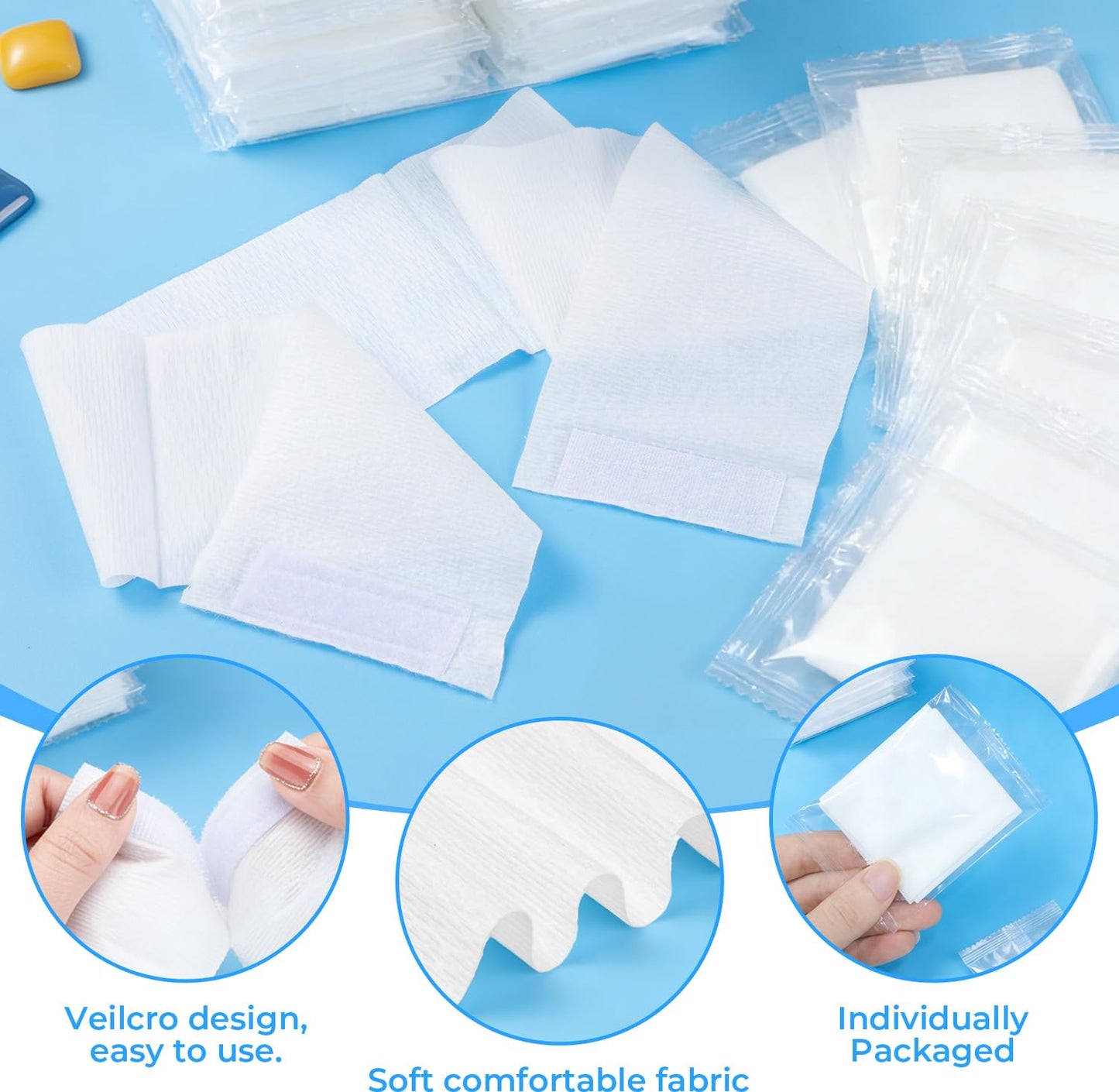 Noverlife 100PCS Disposable Spa Facial Headbands, Elastic Headband Wrap with Adjustable Magic Tape, Stretch Non-Woven Facial Bandeau, Soft Skin Care Essential Headband with Convenient Closure