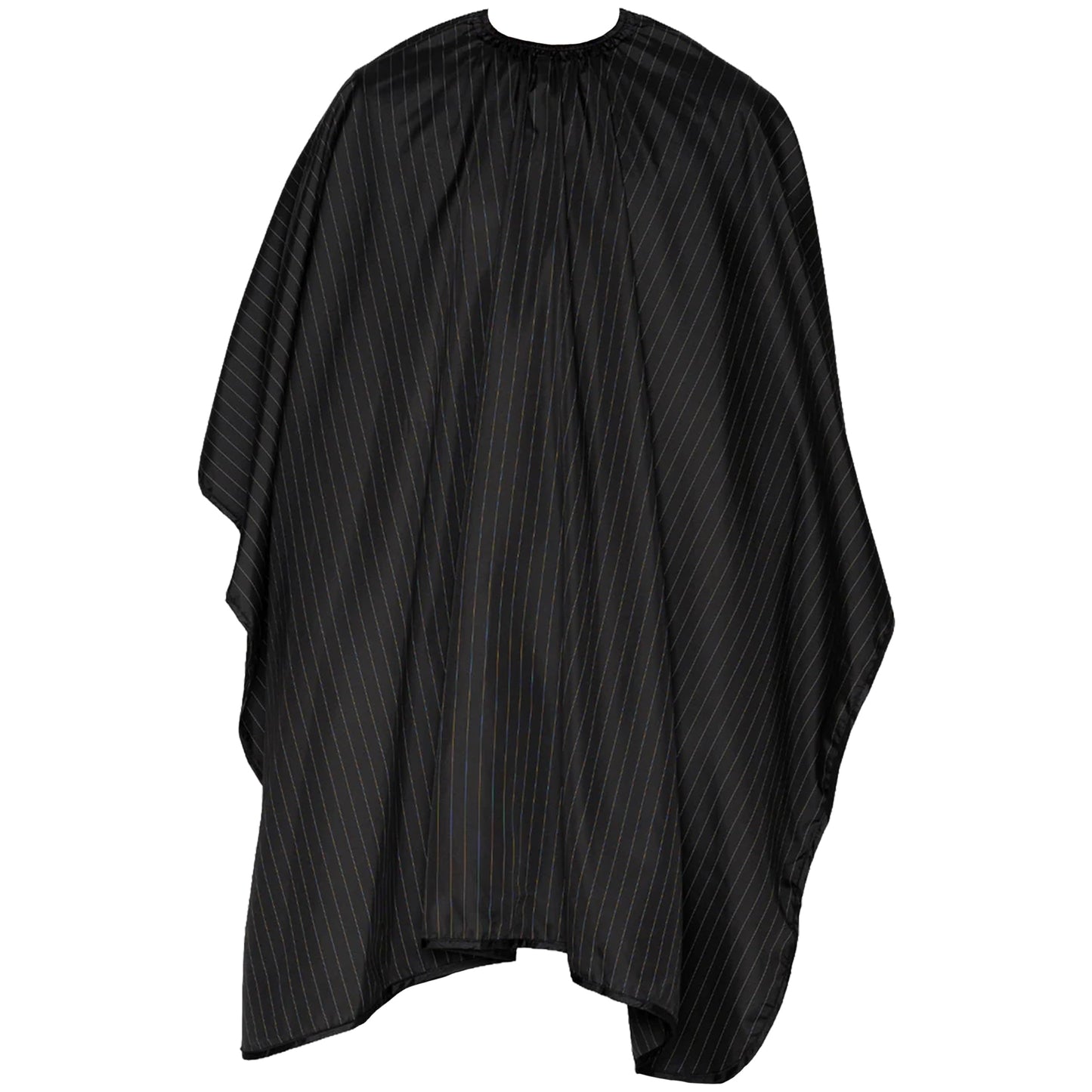 Barber Strong The Barber Cape, Hair Repelling and Static-Reducing Material, Flexible Elastic Neckband for Comfort, Water Resistant Fabric, Oversized for Complete Coverage, Black/White Stripe, 55 x 65"