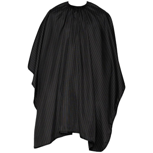 Barber Strong The Barber Cape, Hair Repelling and Static-Reducing Material, Flexible Elastic Neckband for Comfort, Water Resistant Fabric, Oversized for Complete Coverage, Black/White Stripe, 55 x 65"