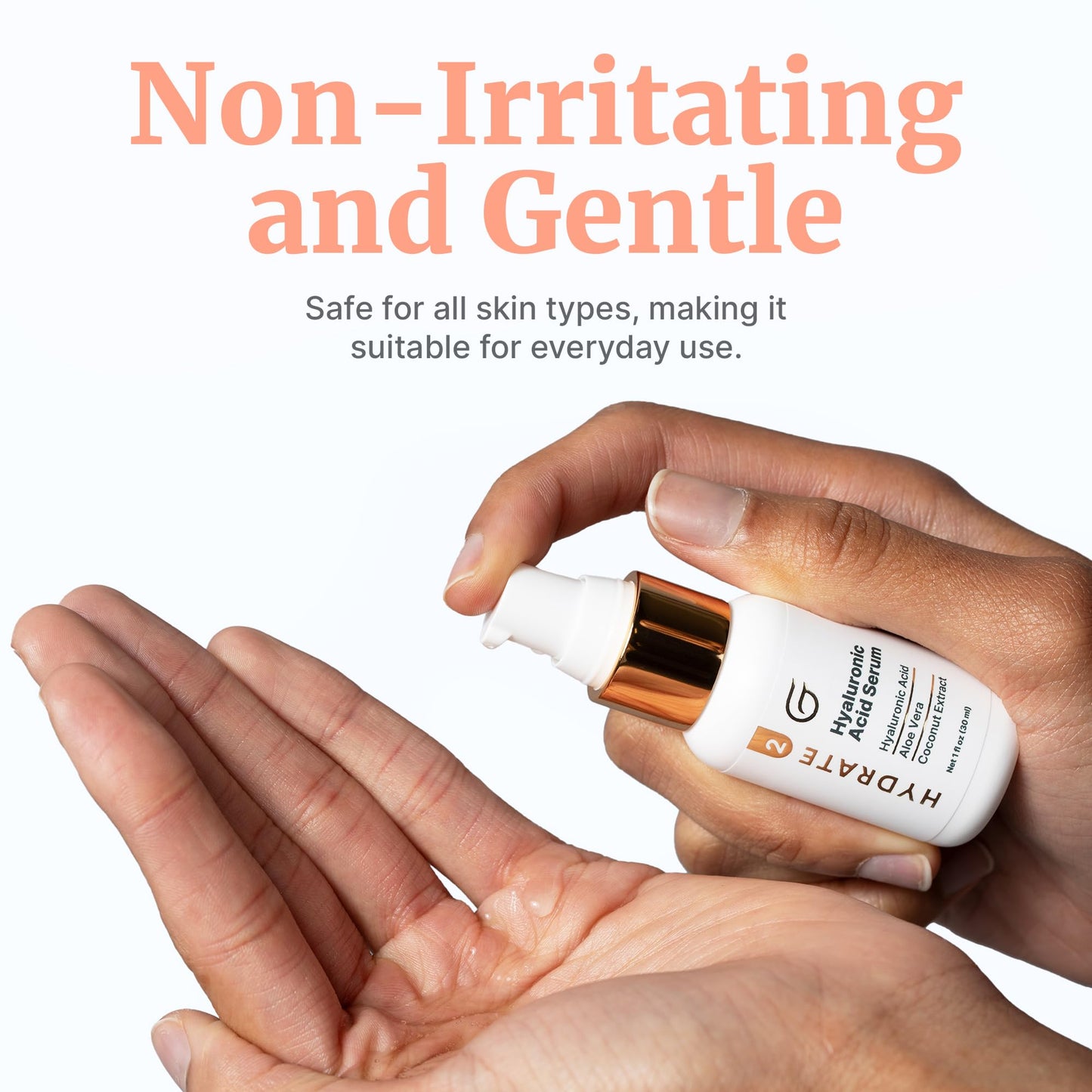 Groomie Hyaluronic Acid Serum for Face - Anti-Aging Facial Serum Helps Reduce Wrinkles & Fine Lines - Hydrating & Rejuvenating Skin Care for Plump, Smooth & Supple Skin - Non-Irritating Formula