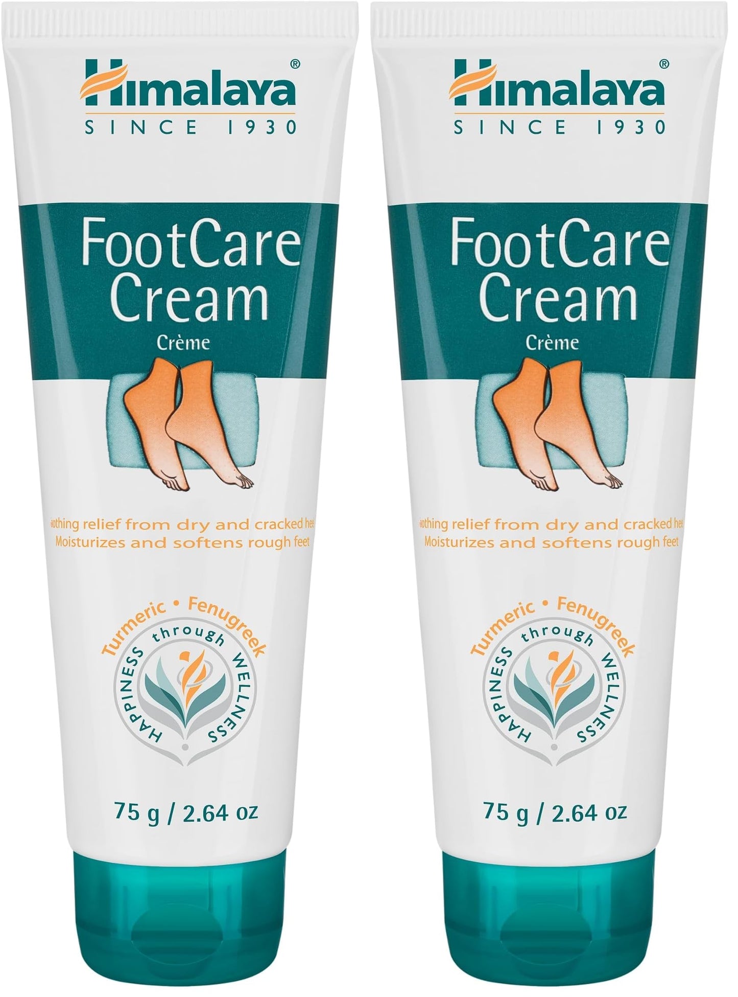Himalaya FootCare Cream, Intense Moisturizing & Hydrating for Dry Feet and Cracked Heels, 2.64 oz (Pack of 2)