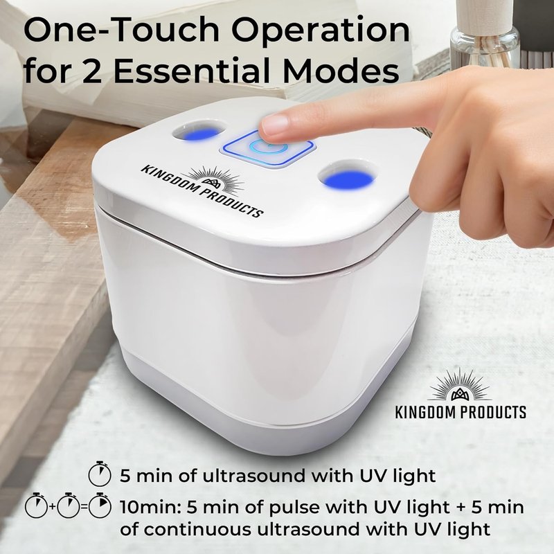 Ultrasonic Retainer Cleaner - 200ML Pod, 45kHz Machine for Dentures, Night Guards & Aligners