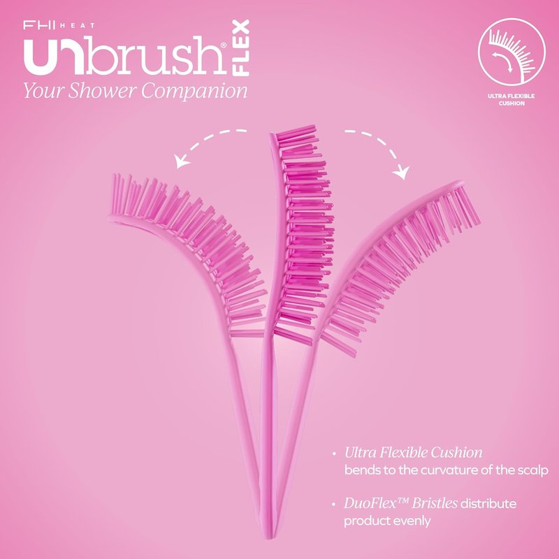 FHI Heat Detangling Brush - Ultra-Flexible Pain-Free Hair Brush with DuoFlex Anti-Static Bristles | Ideal for Tangles & Scalp Massage