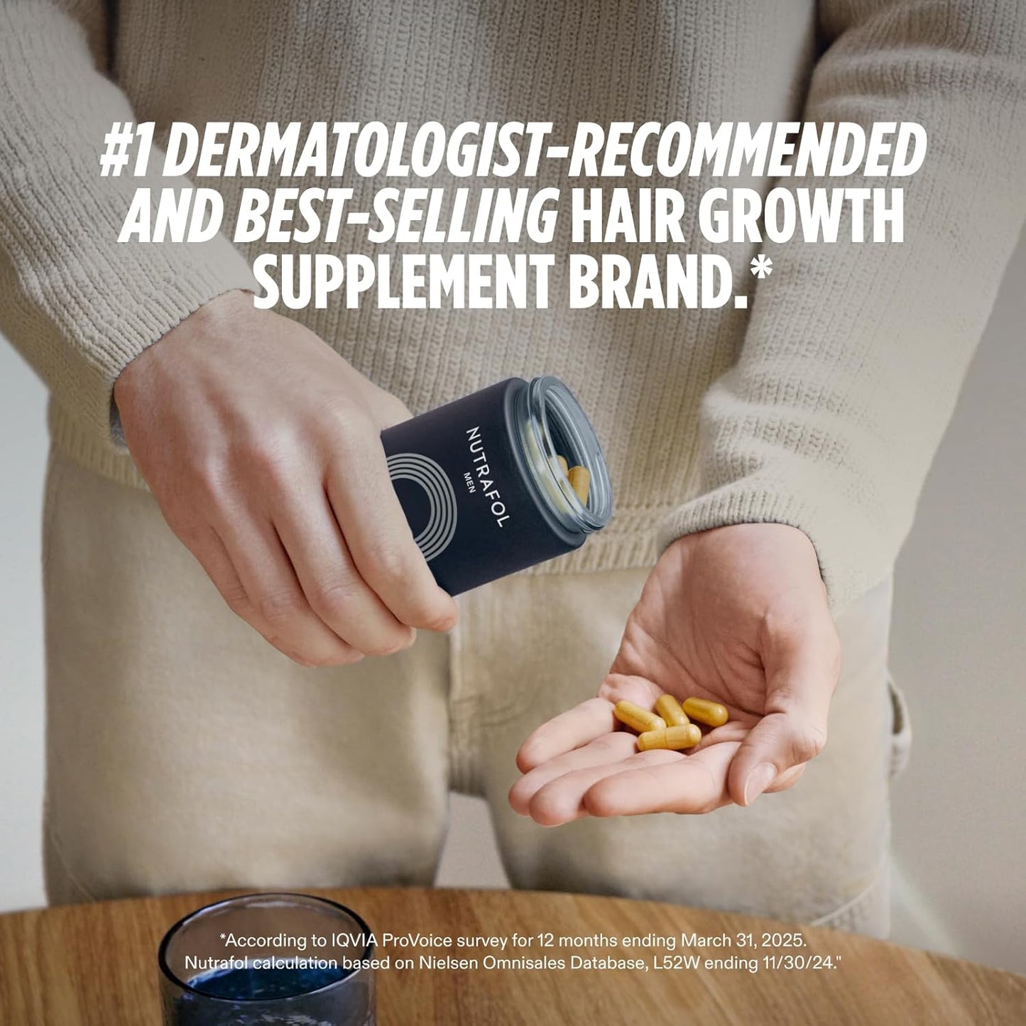 Nutrafol Men's Hair Growth Supplements - Clinically Tested for Thicker Hair & Scalp Coverage | 1 Month Supply