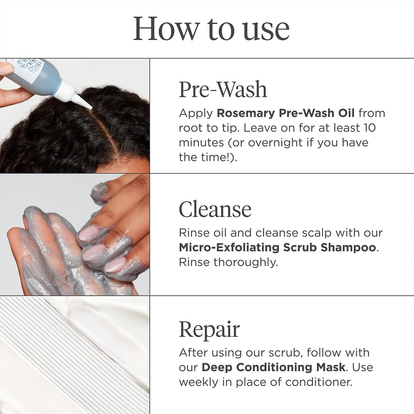 Briogeo Healthy Hair Delights Holiday Kit | Clean Hair Repair Gift Set for All Hair Types | Deep Conditioning Mask, Scalp Scrub & Rosemary Pre-Wash Oil | Vegan & Cruelty-Free