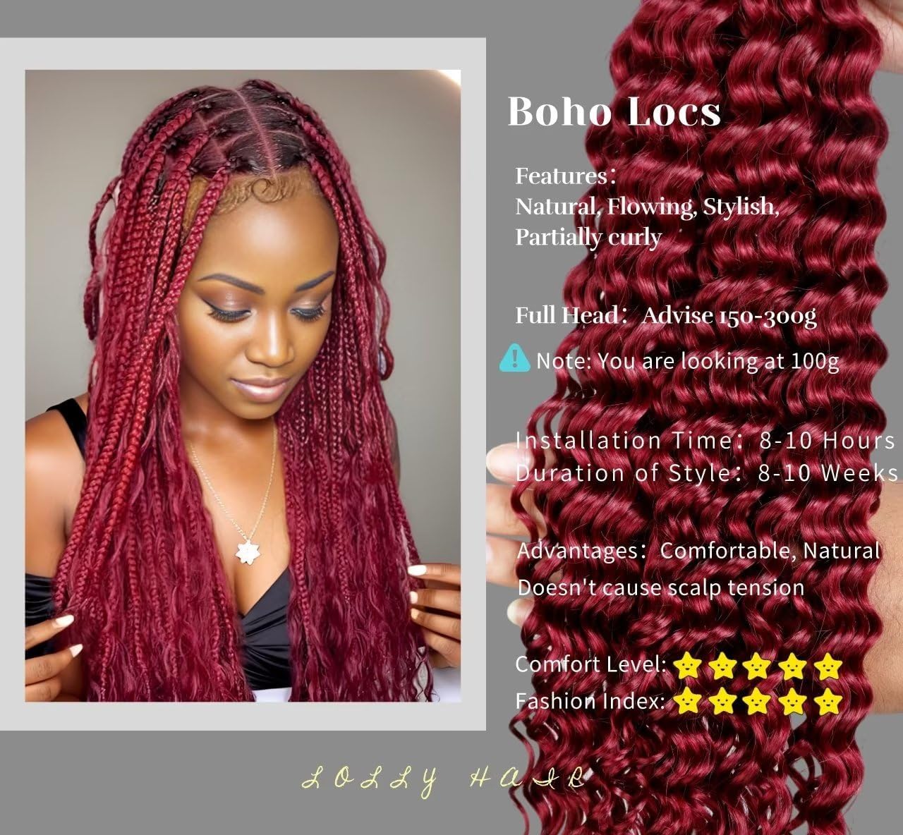 Aikebi Curly Burgundy Braiding Human Hair 100g 22 Inch 99J Burgundy Deep Water Wave Bulk Human Hair for Braiding No Weft Brazilian Virgin Deep Curly Human Hair Extensions for Boho Braids