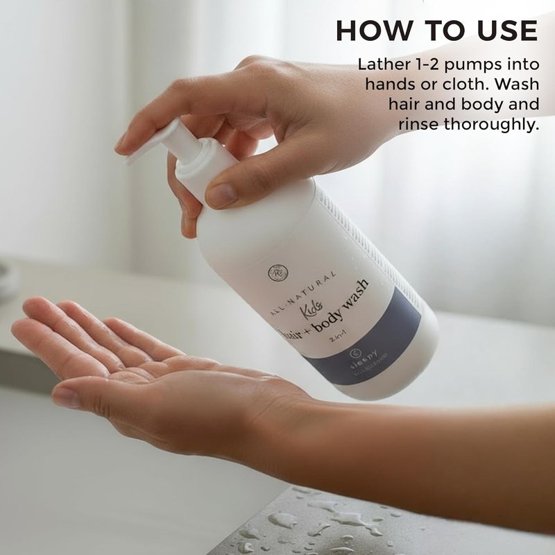 Rowe Casa Organics 2-in-1 Kids Hair & Body Wash - Relaxing Floral Scent with Therapeutic Essential Oils | 16 Fl. Oz