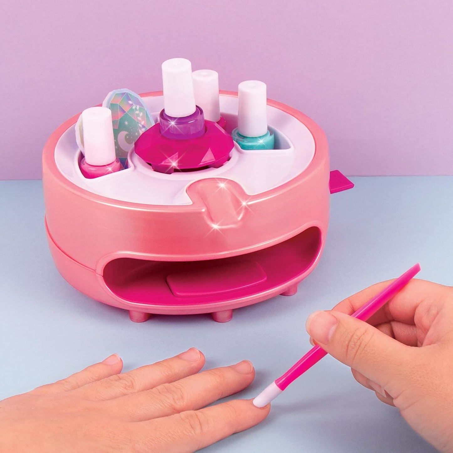 Color Fusion Light Up Nail Dryer - Kids Manicure Kit with 4 Polishes & Accessories | Ages 8+