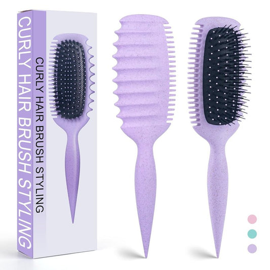 Curly Hair Brush - Detangling & Curl Defining Tool for Waves & Coils | Lavender Purple