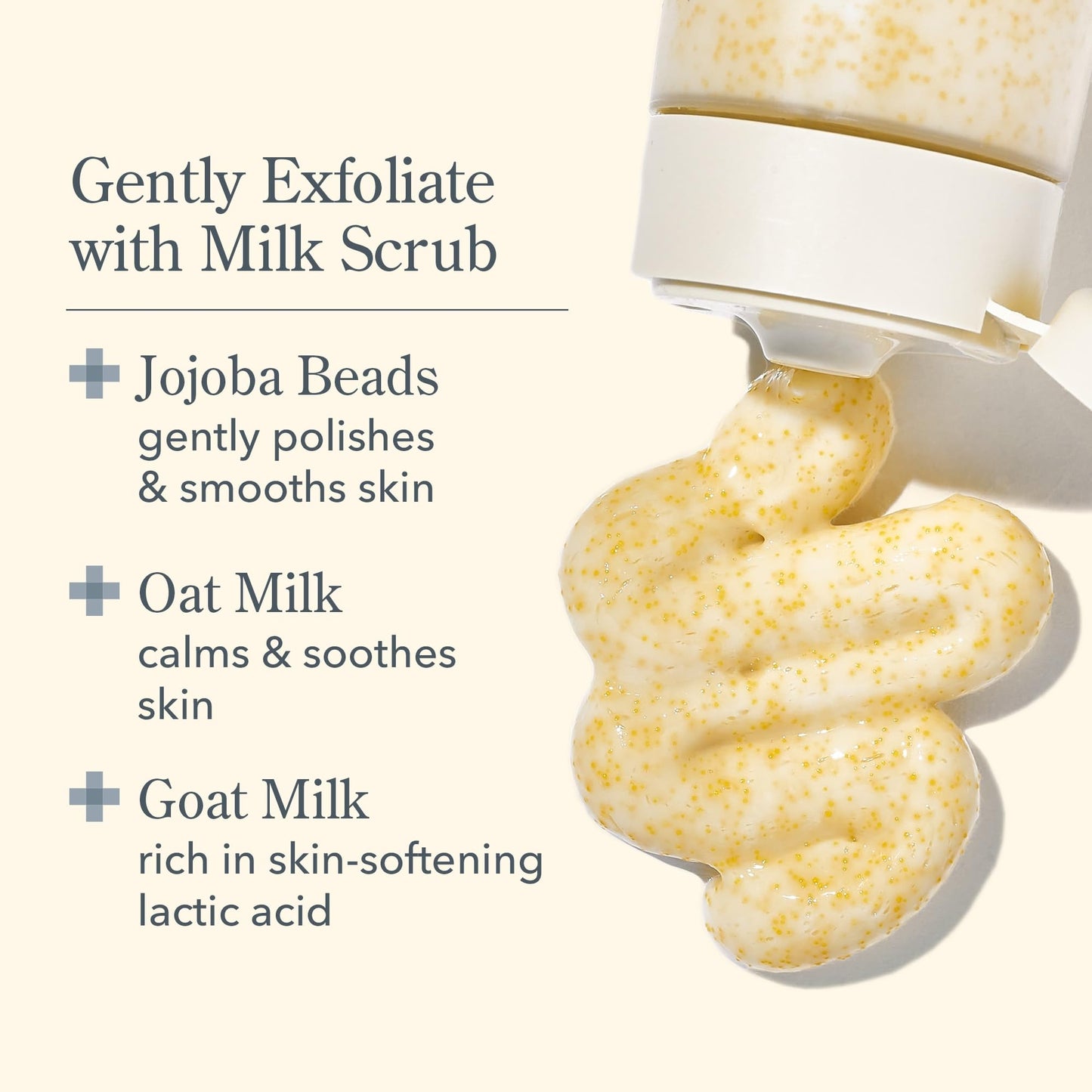 Beekman 1802 Milk Scrub Oat + Goat Milk Exfoliating Face Cleanser (6 fl oz) + Bloom Cream Daily Face Moisturizer (1.69 oz) - Good for Sensitive Skin - Cruelty Free