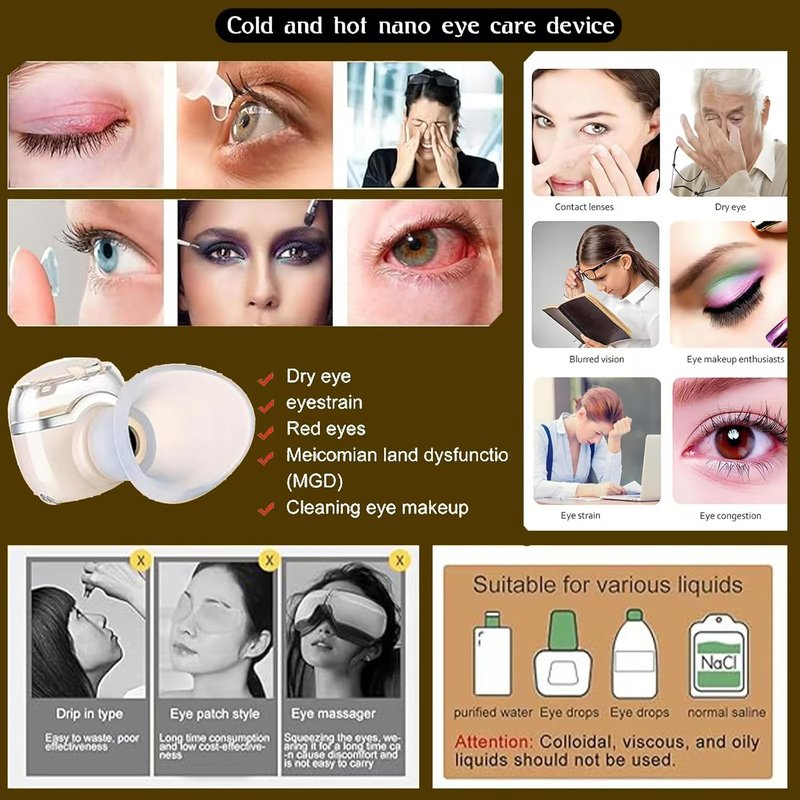 Heated Eye Sprayer for Dry Eye Relief | Portable Warm Compress & Mist Steamer for Eyelid Care