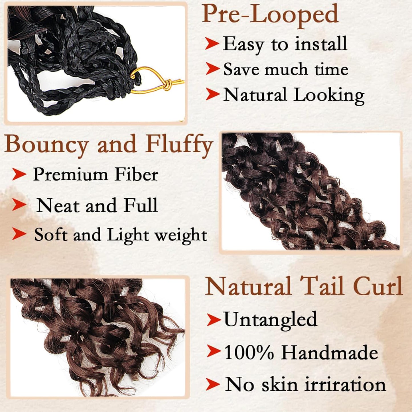 GoGo Curl Crochet hair 8 Packs Curly Crochet Hair for Women 18Inch 1B/4/30