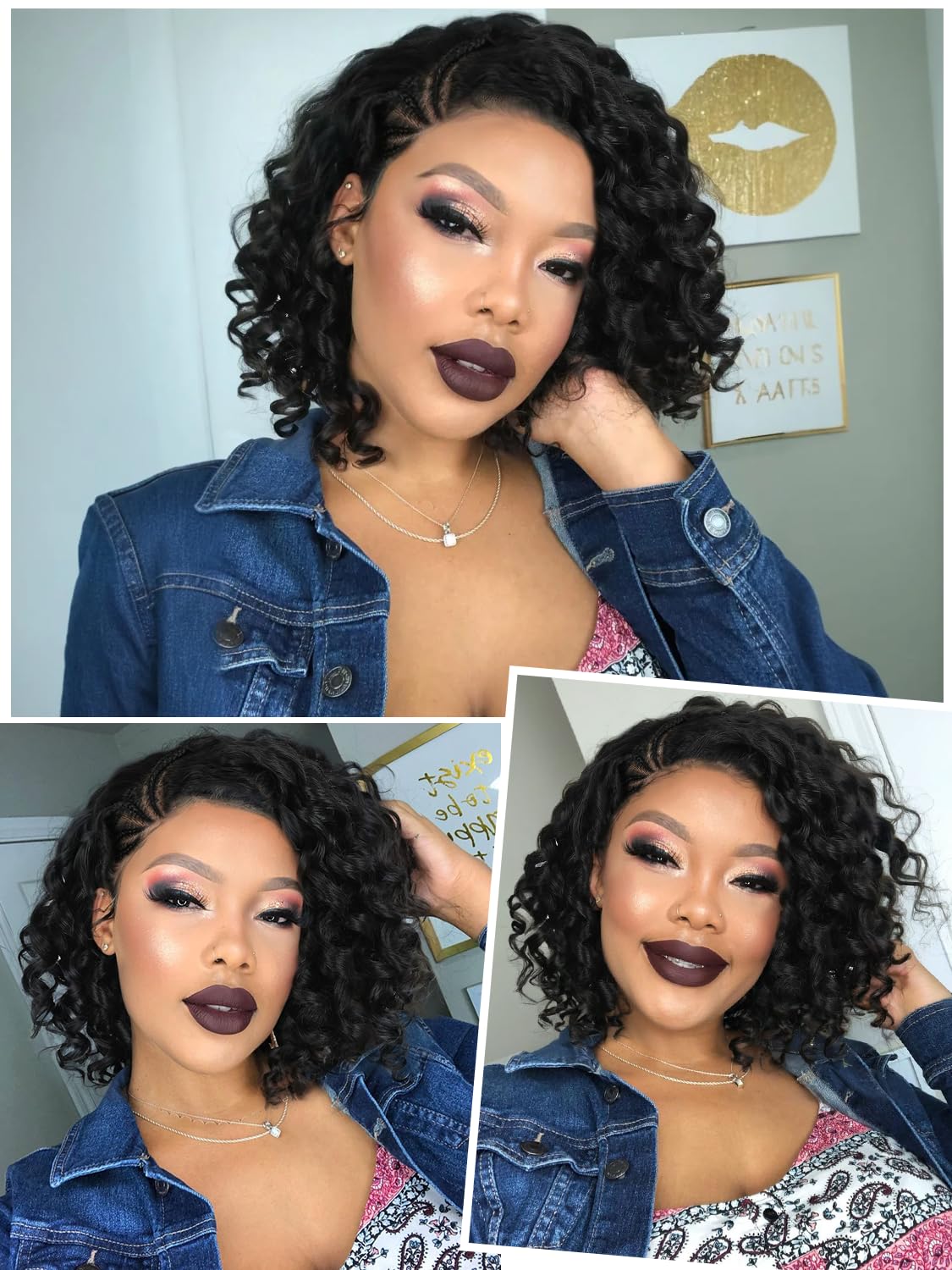 Fancy Hair Loose Curly Braided Wig HD 13X4 Lace Front Wig with Baby Hair Pre Plucked Box Braids Glueless Side Part Wig for Black Women