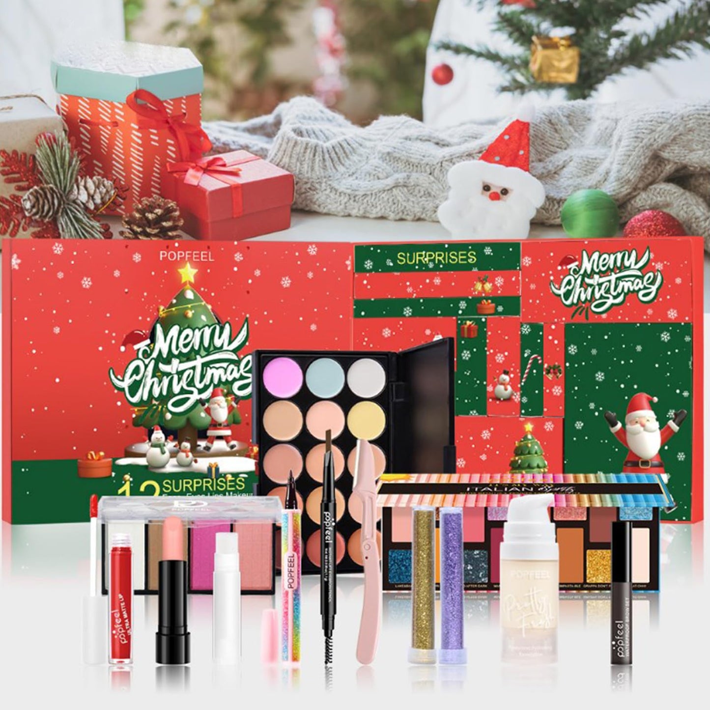Melearch Makeup Set Box, Advent Surprise Assortment Gift with Professional Makeup Products, Cosmetics Set Party Favors for Women Teenager Girls, Vegan & Cruelty-Free