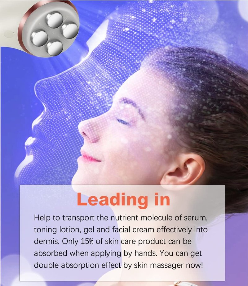 Daily Skin Care Massager Moisturizing Skin Anti-Aging Reducing Wrinkles Firming Face Relieving Stress for Face and Neck