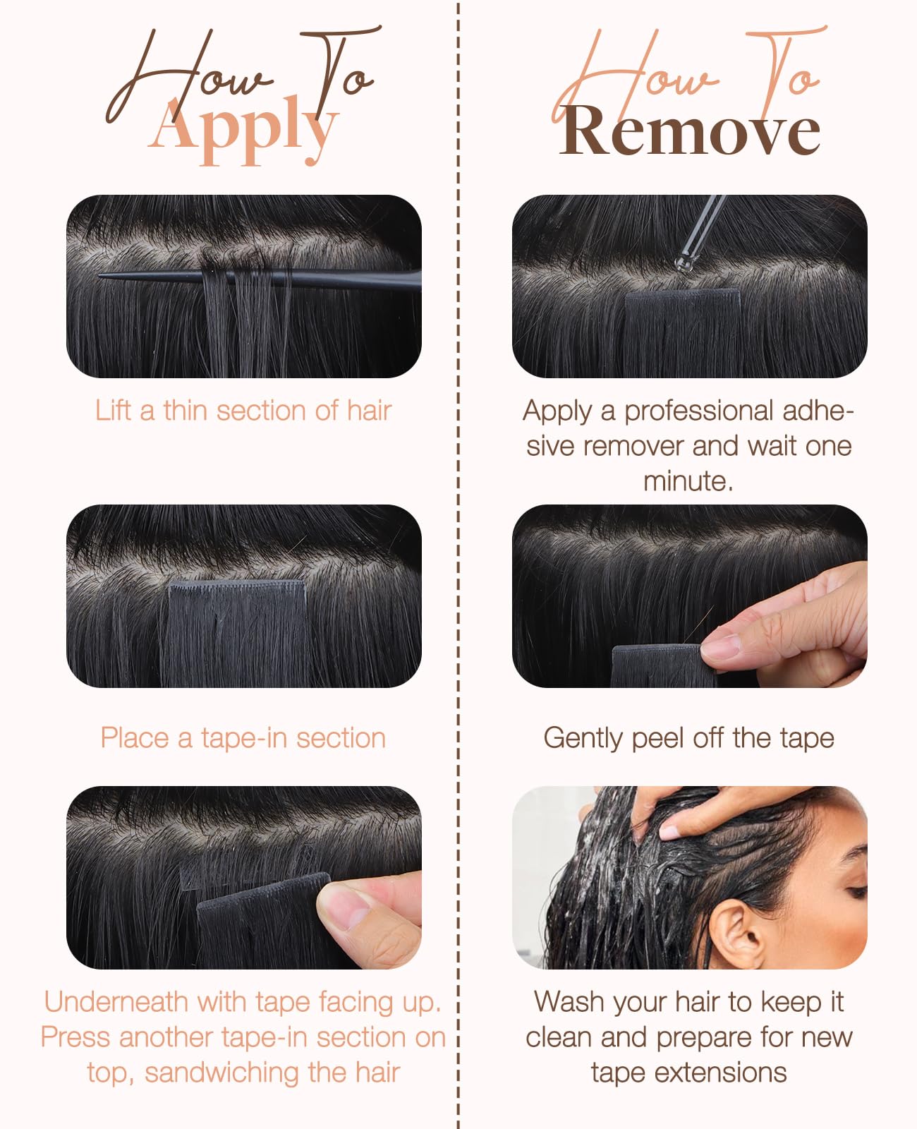 GOO GOO Invisi Edge Tape in Hair Extensions Human Hair, 4A Chocolate Brown, 6pcs 20inch 18g, Virgin Remy Hair, Seamless Injected Tape, Natural Look