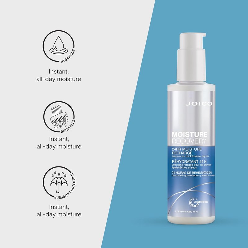 Joico Moisture Recovery Leave-In Conditioner - 24-Hour Hydration for Thick, Coarse Hair | Instantly Detangles & Reduces Frizz
