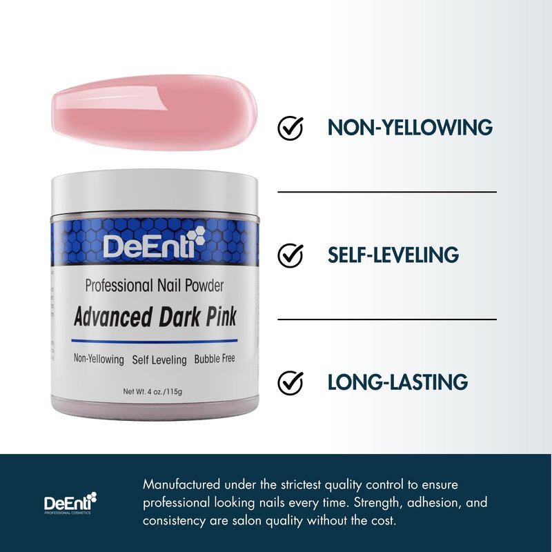 DeEnti Acrylic Nail Powder - 4oz Dark Pink|Professional Grade, Bubble-Free Acrylic Powder for Nails | Long-Lasting, Chip-Resistant Nail Acrylic Powder for Carving, Extensions & Fake Nails