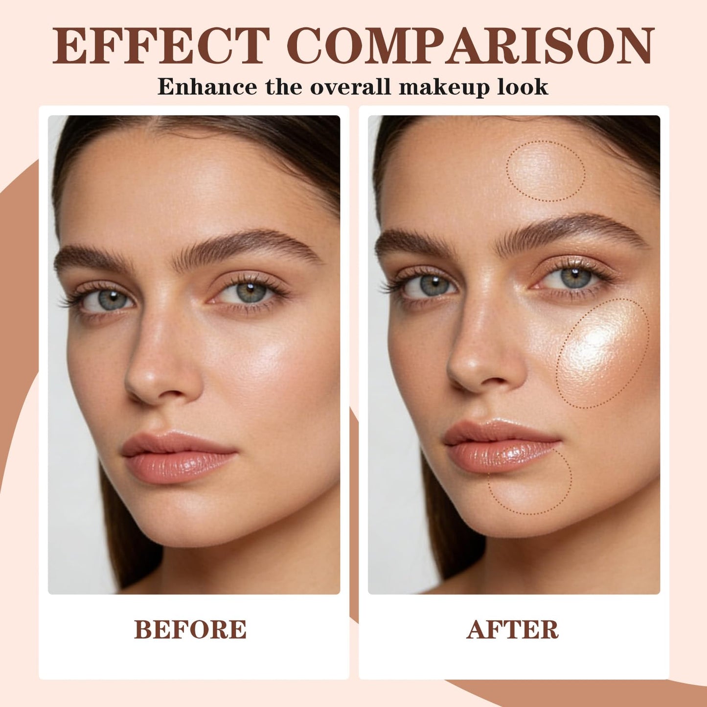 Janwana Highlighter Makeup Palette, Shimmer Glitter Face Body Illuminator, Smooth Waterproof Highlighter Baked Powder, Natural Long Lasting Highly Pigmented Highlighters Makeup - Champagne Fizz