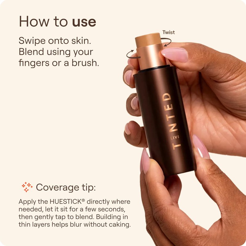 Live Tinted HUESTICK Complexion Stick - Medium-to-Full Buildable Coverage - Soft Matte Finish - Multitasking Makeup Stick - Lightweight, Creamy Formula - Shade 17