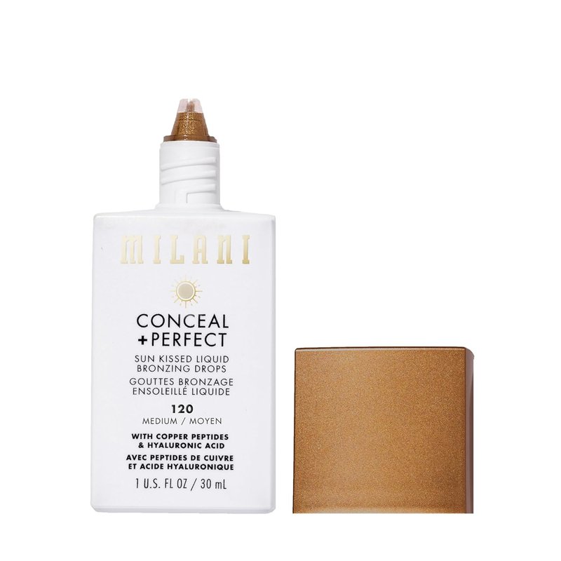 Milani Bronzer - Sun Kiss Bronzing Drops | Weightless Liquid Bronzer with Hydration & Peptides - Medium