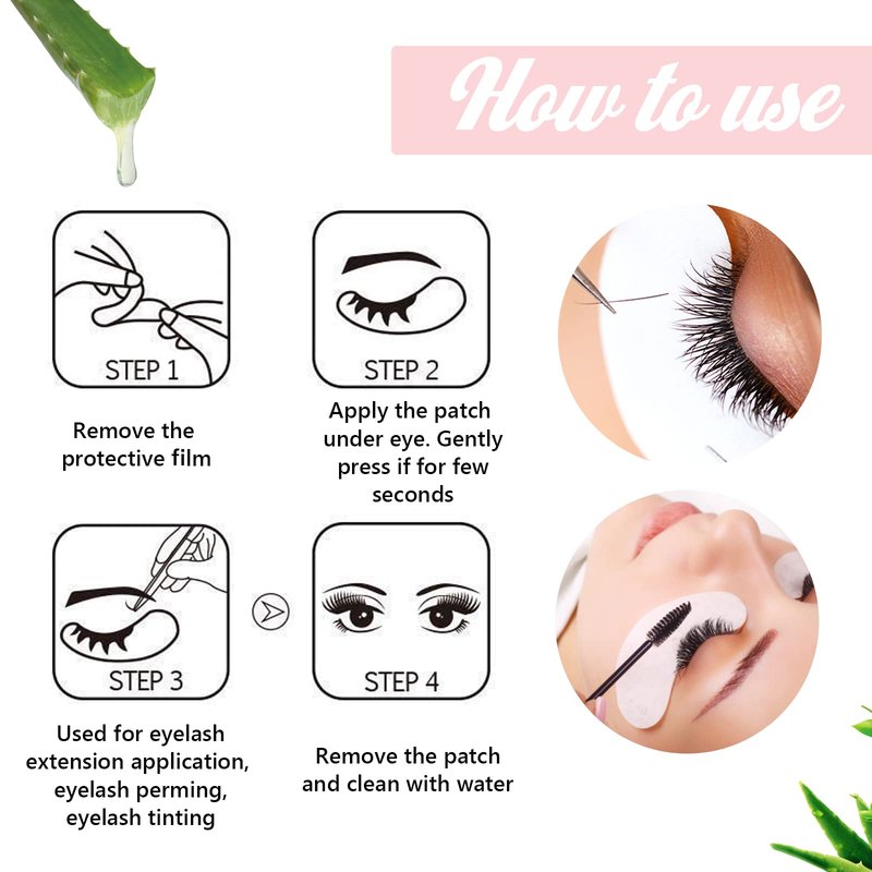 GreenLife 400 Pairs 100% Natural Eyelash Extension Under Eye Gel Pads patches kit Collagen Aloe Vera Hydrogel Eye Patches Eyelash Extension Supplies Tools, Lash Extension Supplies (100 200 400 Pairs)