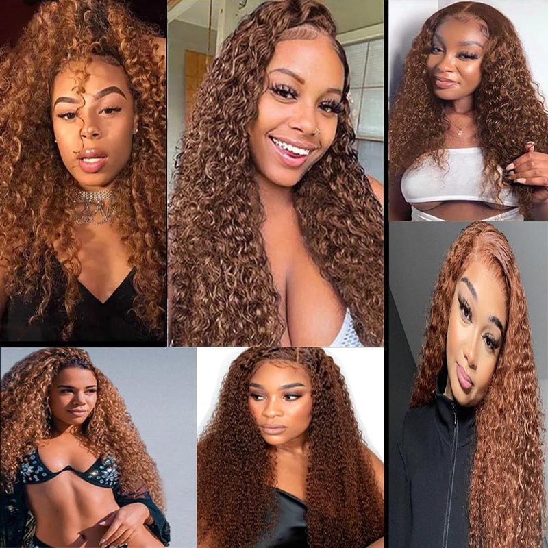 Human Hair Bundles - 18, 20, 22 Inch Blonde & Light Brown Jerry Curly | Unprocessed Brazilian Virgin Hair for Quick Weave