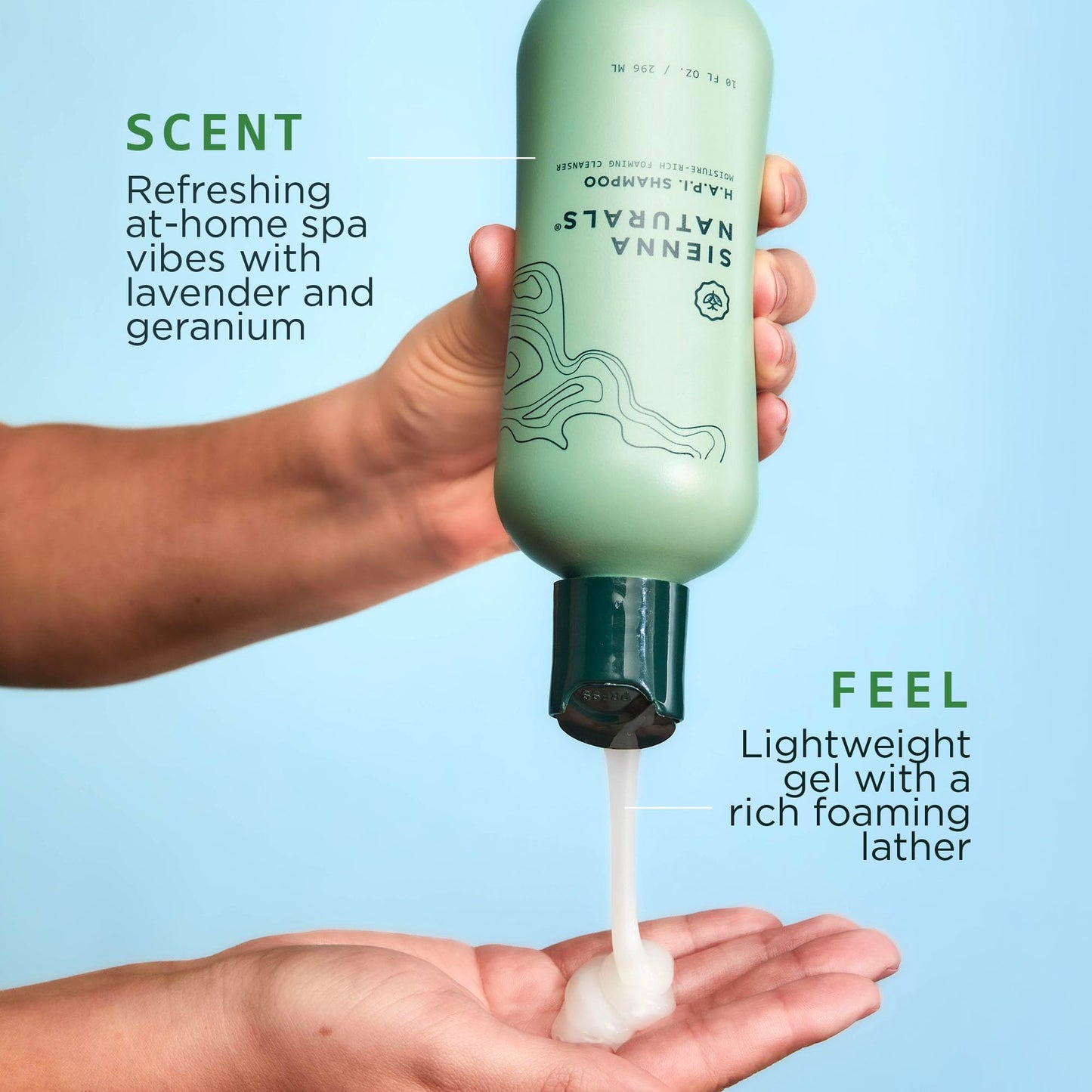 Sienna Naturals - HAPI Shampoo - Hydrating Cleanser - Vegan - 10 Fl Oz