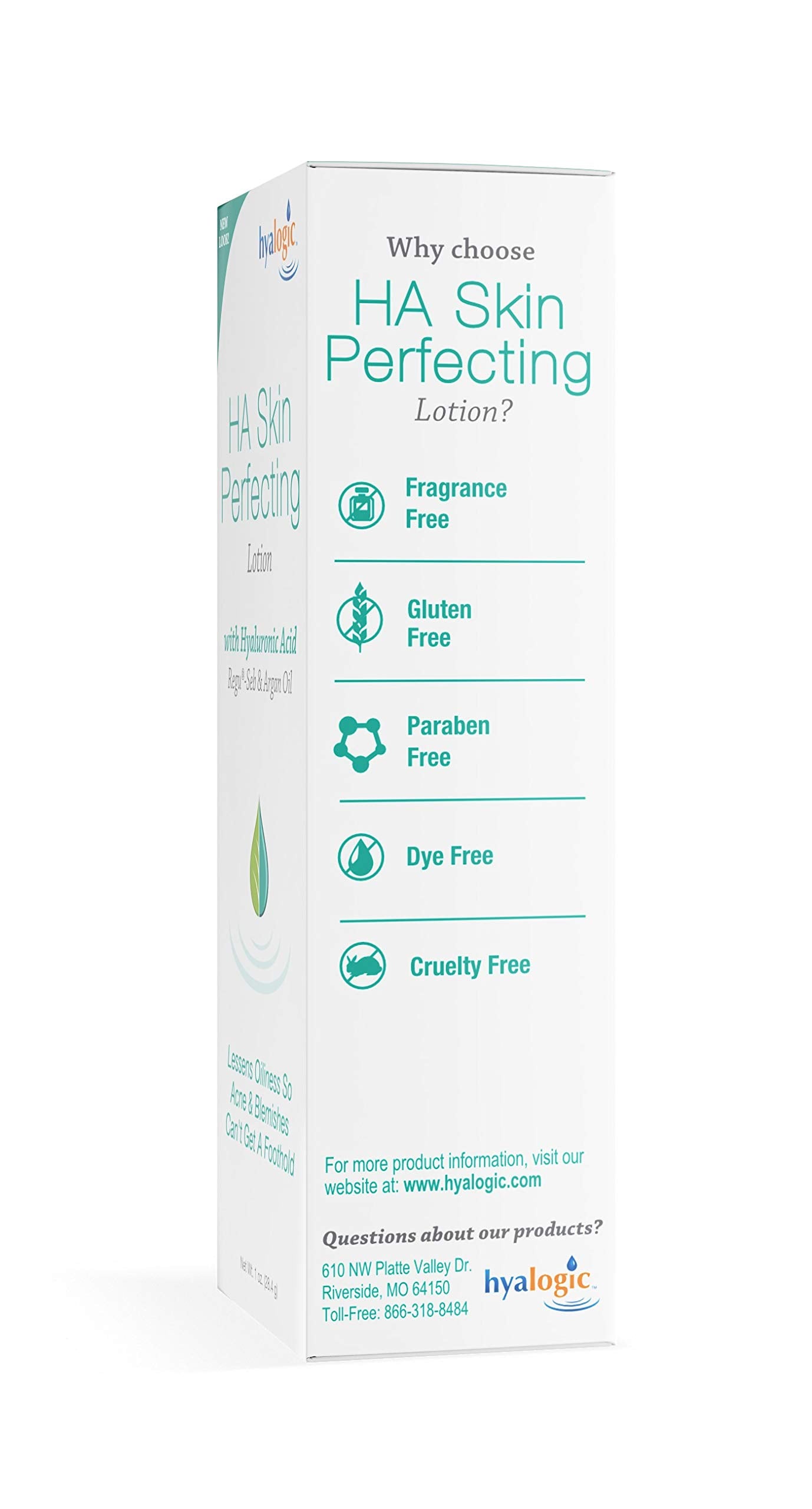 Hyalogic Episilk Hyaluronic Acid Skin Perfecting Lotion - Hydrating Face Moisturizer to Regulate Skin Oiliness - Hyaluronic Acid Moisturizer with Argan Oil Fl 1 Oz