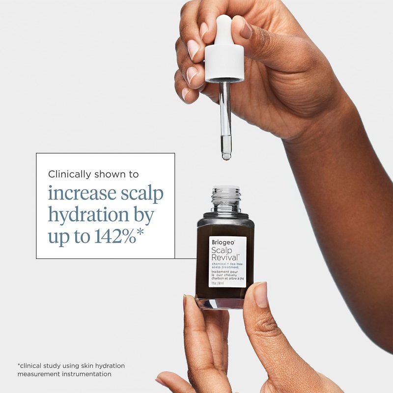Briogeo Scalp Revival Charcoal + Tea Tree Scalp Treatment | Leave-In Serum for Dry, Flaky, or Itchy Scalp | Hydrating & Balancing | Vegan & Cruelty Free | 1 oz