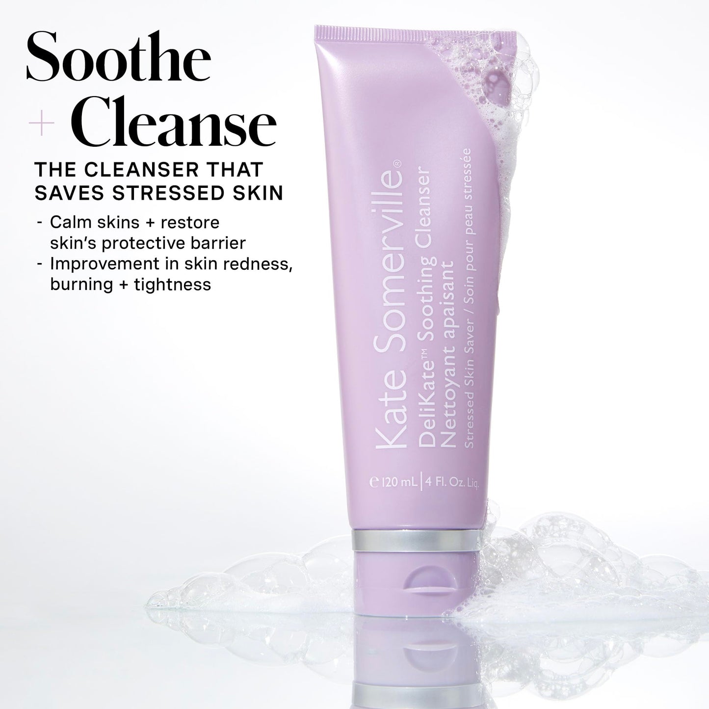 Kate Somerville DeliKate Soothing Cleanser – Hydrating Face Wash for Sensitive Skin, Clinically Proven to Relieve Redness, Irritation & Tightness, 4 Fl Oz