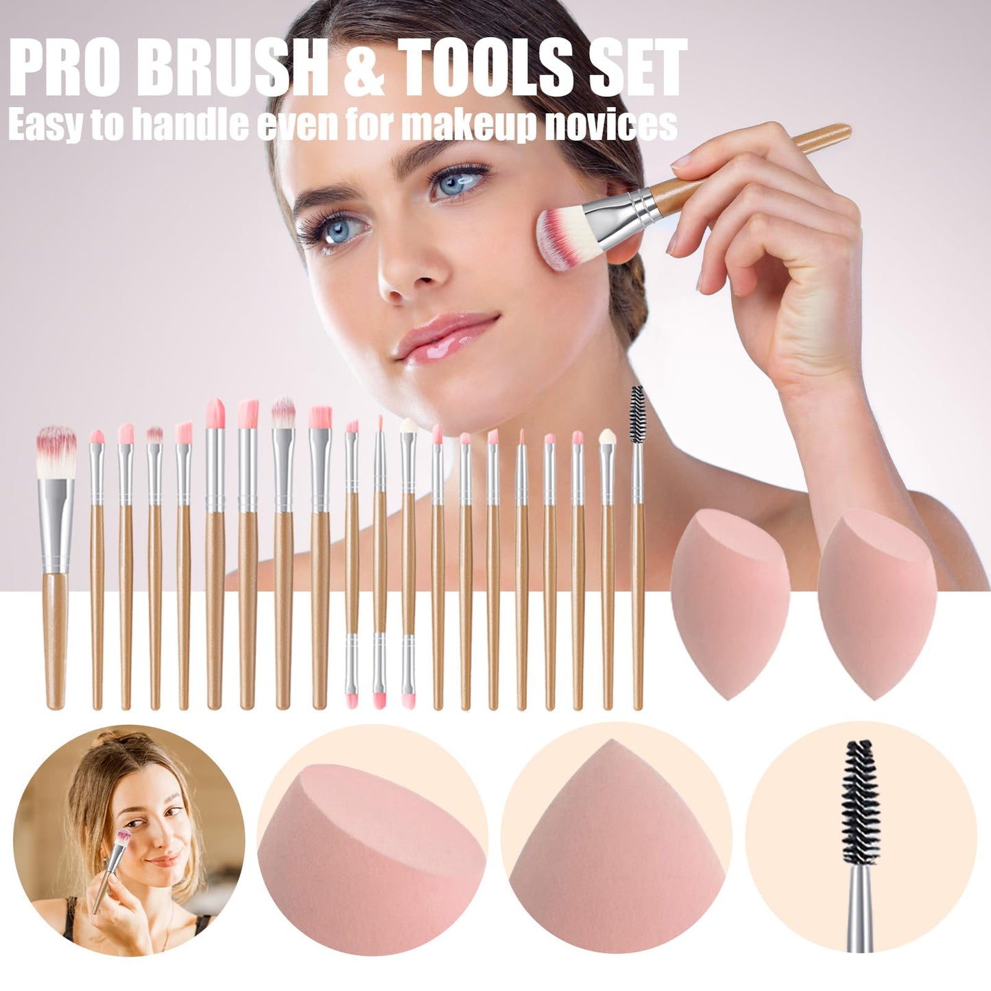 All in One Makeup Kit for Teens, Gifts for Teenagers Girls Women, Professional Makeup Set with Eyeshadow Palette Eyeliner Mascara Face Powder Concealer Foundation Lip Gloss Brush Set False Lash Kit