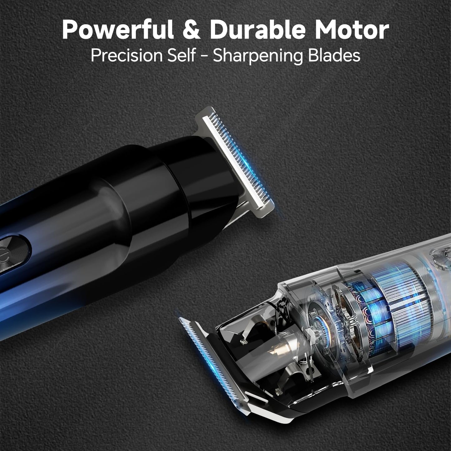 RUIBO Beard Trimmer for Men, 5-in-1 Cordless Hair Clipper Kit with Foil Razor, Waterproof Body, Nose & Ear Groomer, Precision Trimming for Beard, Hair & Body Care (DimGray)