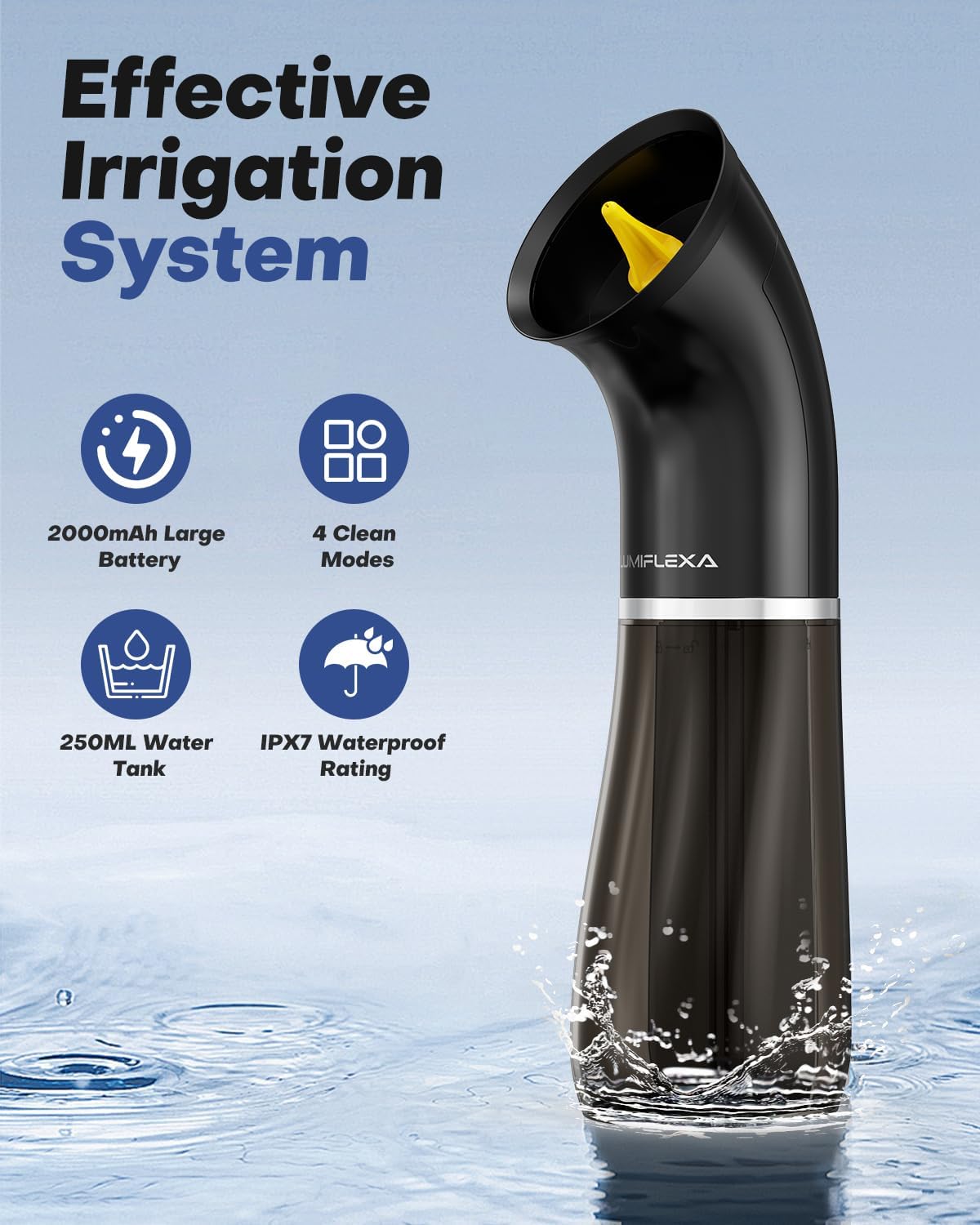 Ear Wax Removal Kit - Dual Water Tank Design with 4 Pressure Settings | 250ML Capacity, 8 Soft Earbuds, Type-C Charging, IPX7 Waterproof