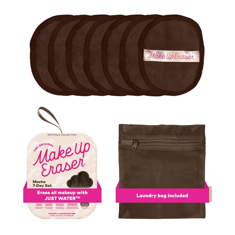 The Original MakeUp Eraser 7-Day Set, Erase All Makeup With Just Water, Including Waterproof Mascara, Eyeliner, Foundation, Lipstick, Sunscreen, and More! Mocha, 7ct.