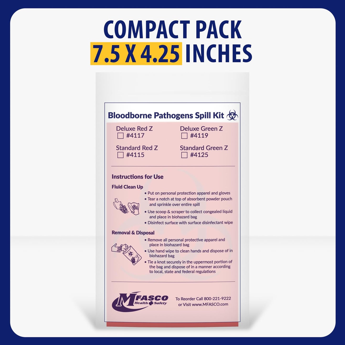 MFASCO Vomit & Bodily Fluid Clean Up Kit - Blood Spill Kits, Body Fluid Spill Kit - Comprehensive Cleanup Solution for Health Hazards and Ready First Aid Kit Spill Management