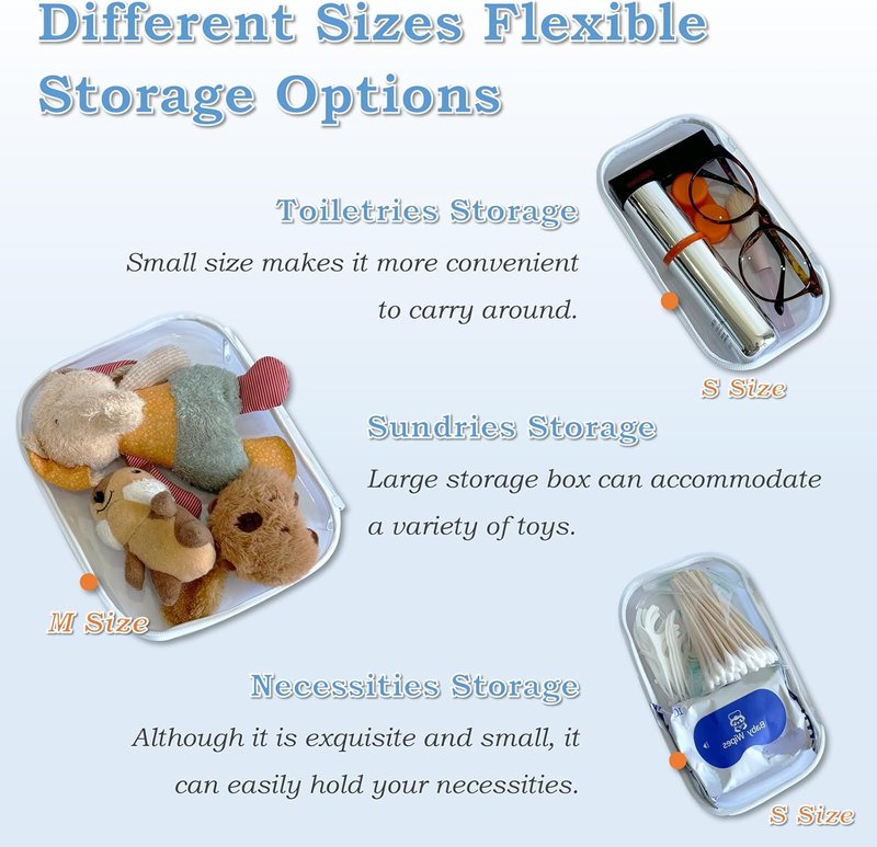 Clear Hard Zipper Case - Durable Storage Pouch for Snacks & Toys | Travel Organizer