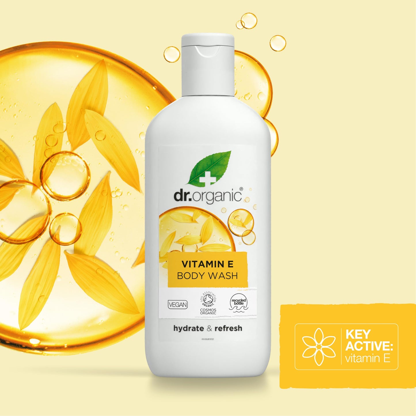 Dr. Organic, Vitamin E Body Wash, Natural, Vegan, Cruelty Free, Paraben & SLS Free, Hydrating, 250ml