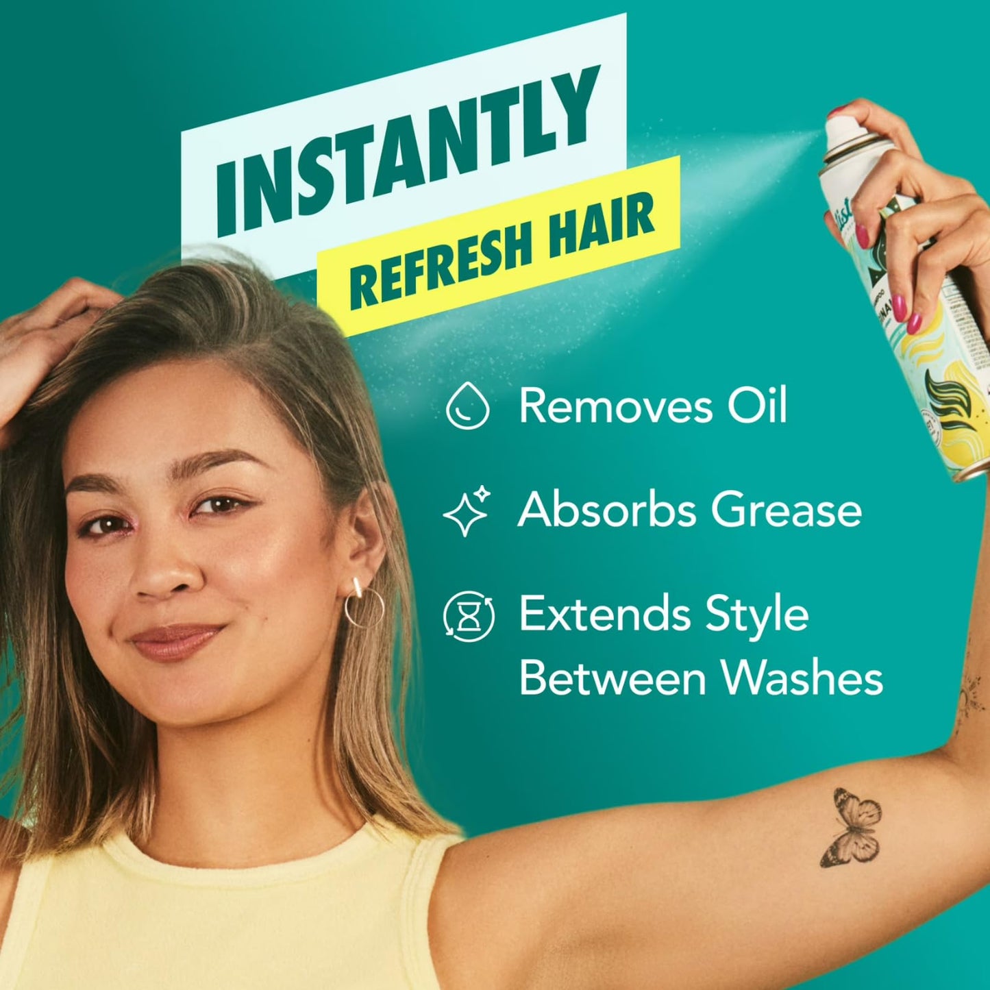 Batiste Dry Shampoo, Original Fragrance, Refresh Hair and Absorb Oil Between Washes, Waterless Shampoo for Added Hair Texture and Body, 3.81 OZ Dry Shampoo Bottle, 3 Pack