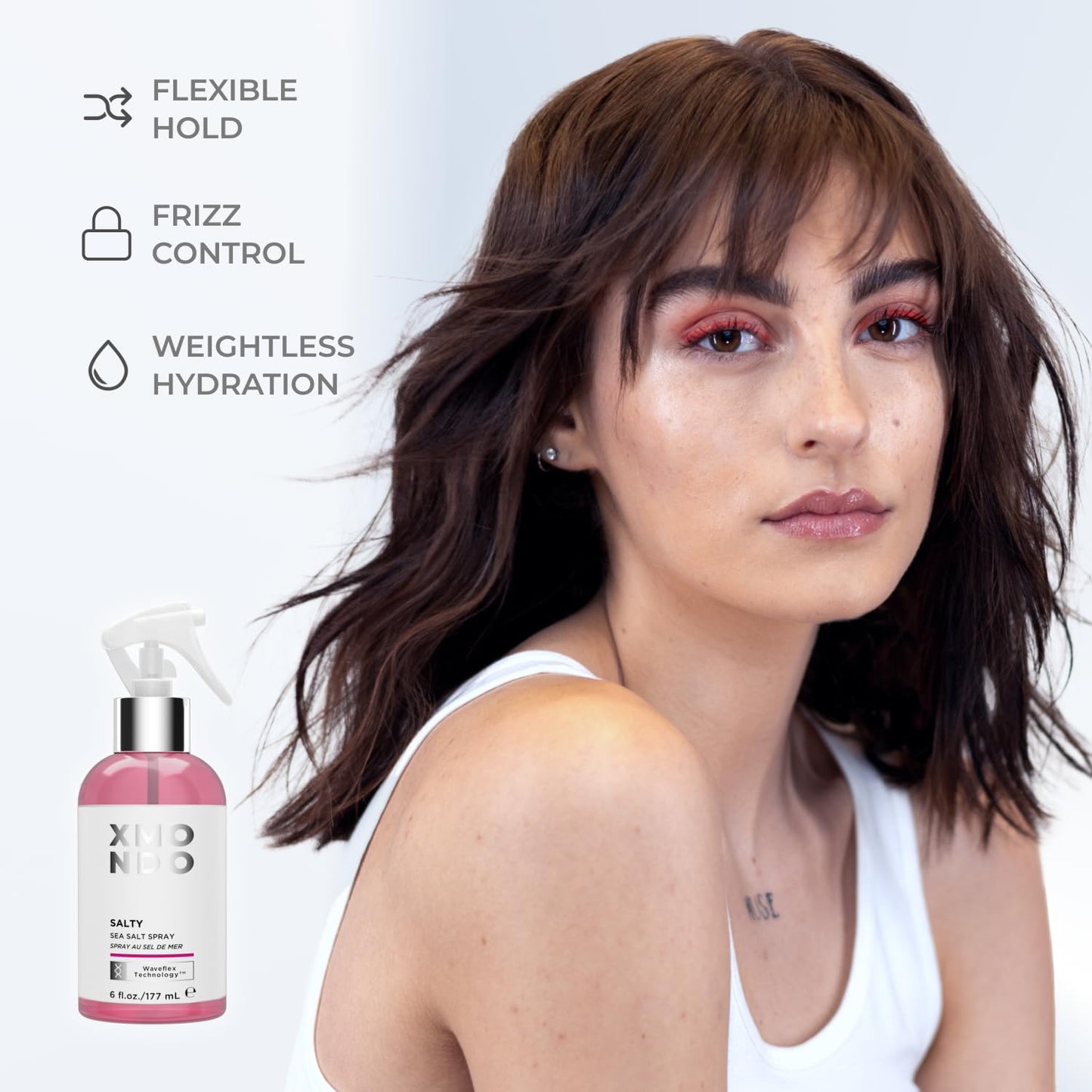 XMONDO Hair Salty Sea Salt Spray - Vegan Formula with Natural Minerals, Seaweed Extracts, and Baobab Oil to Fight Static, Enhance Hydration, and Add Shine, 6 Fl Oz 1-Pack