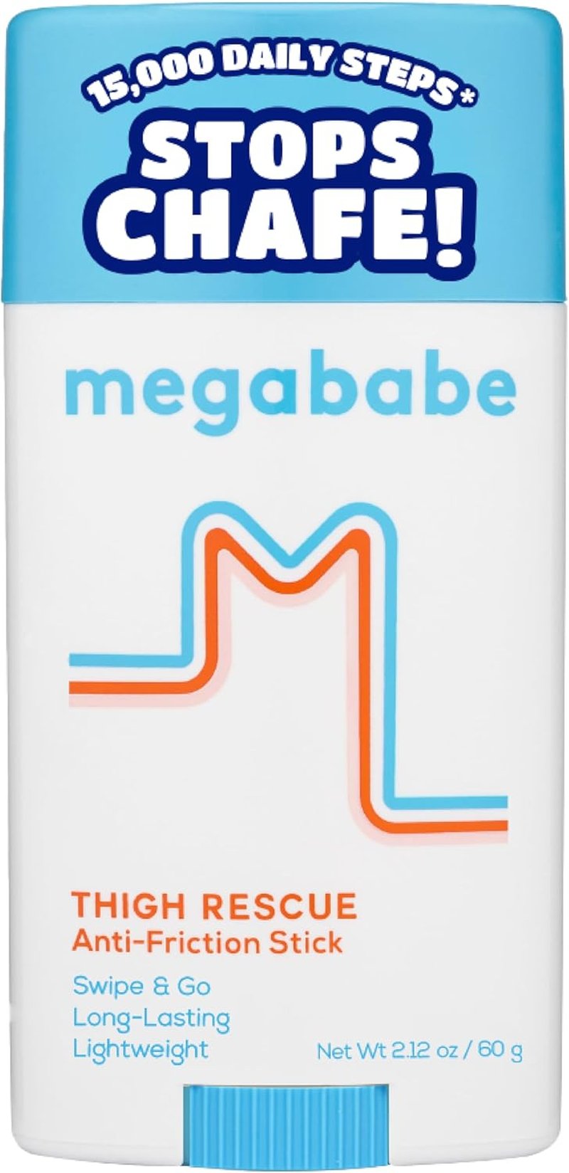 Megababe Thigh Rescue Anti-Chafe Stick - Prevent Skin Chafe & Irritation | Ideal for Thighs, Arms & Bra-Lines