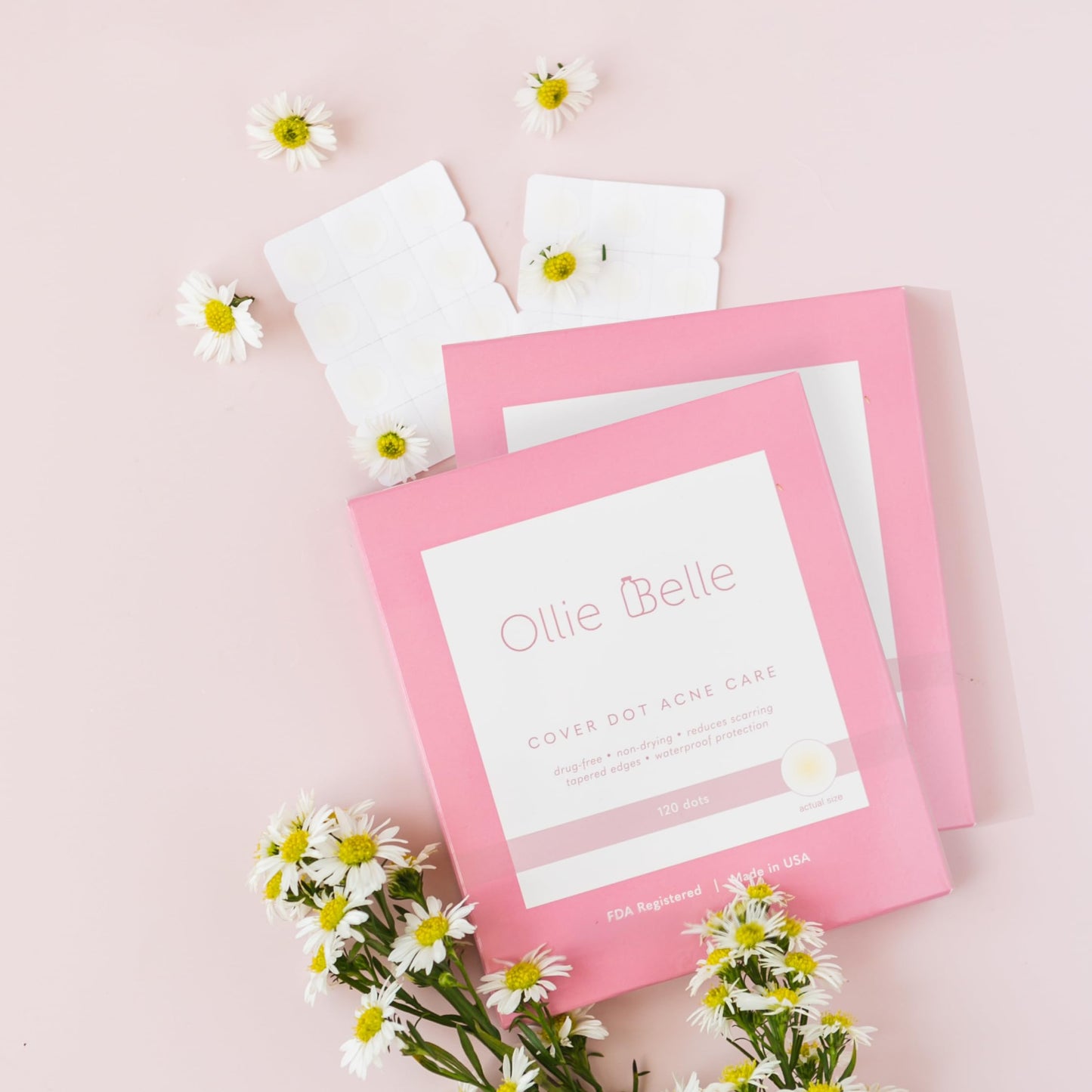 SMARTMED Ollie Belle Cover Dot Acne Care Skin Blemish Treatment with Hydrocolloid Clear Waterproof Patch for Acne Healing and Scar Reduction (240 Dots)