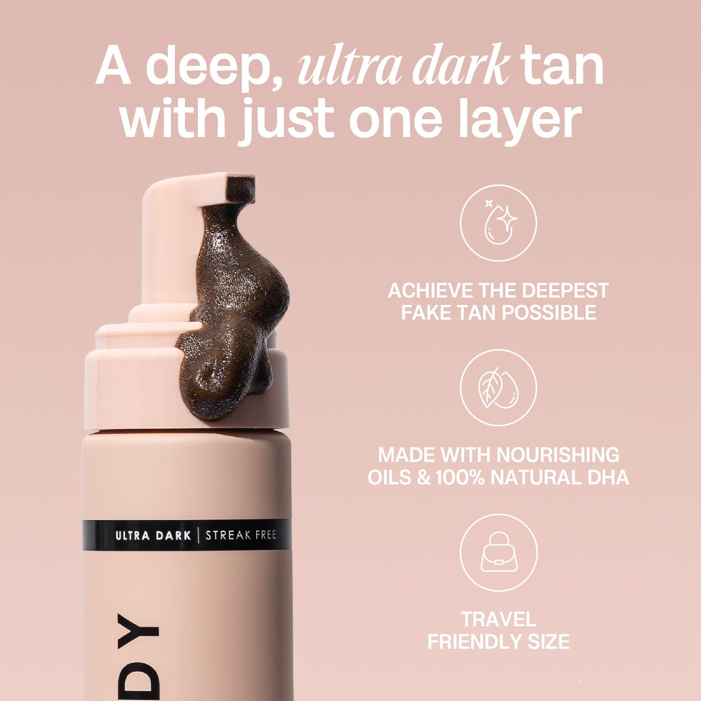 Bali Body Ultra Dark Self-Tanning Mousse + Mitt Bundle | Deep Looking Perfect Bronzed Shade | Streak-Free Green Based Tinted Self-Tanner + Reusable Stain-Free Tan Applicator | Vegan, Cruelty Free
