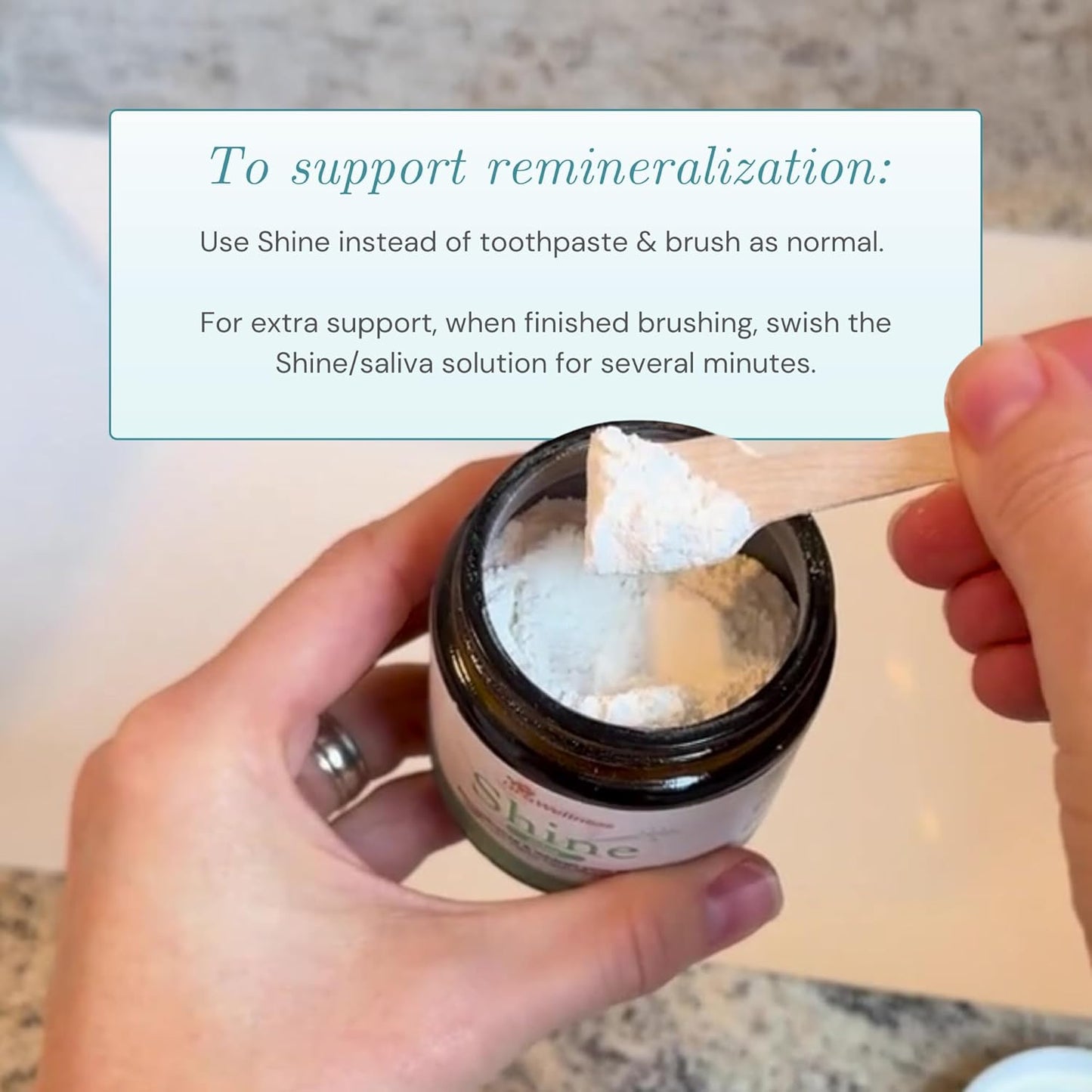 OraWellness Shine Tooth Powder - Remineralizing Mint Formula for Natural Teeth Whitening | Fluoride-Free, Microcrystalline Hydroxyapatite