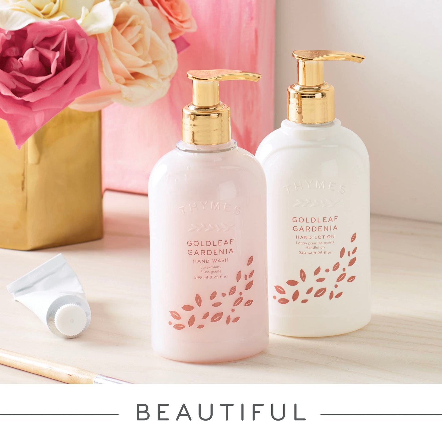 Thymes Home Fragrance Mist – Room Air Fresheners for Home Long Lasting – Air Freshener Spray – Premium Home Fragrance – Floral Notes of Gardenia, Lush Rose, & Fresh Jasmine (Goldleaf Gardenia, 3 oz)