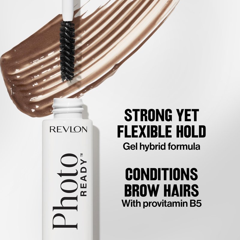 Revlon PhotoReady Lifting Brow Gel, Tinted Eyebrow Lamination with Spoolie Brush, Conditions, Shapes & Defines, 802 Soft Taupe, 0.23 fl oz