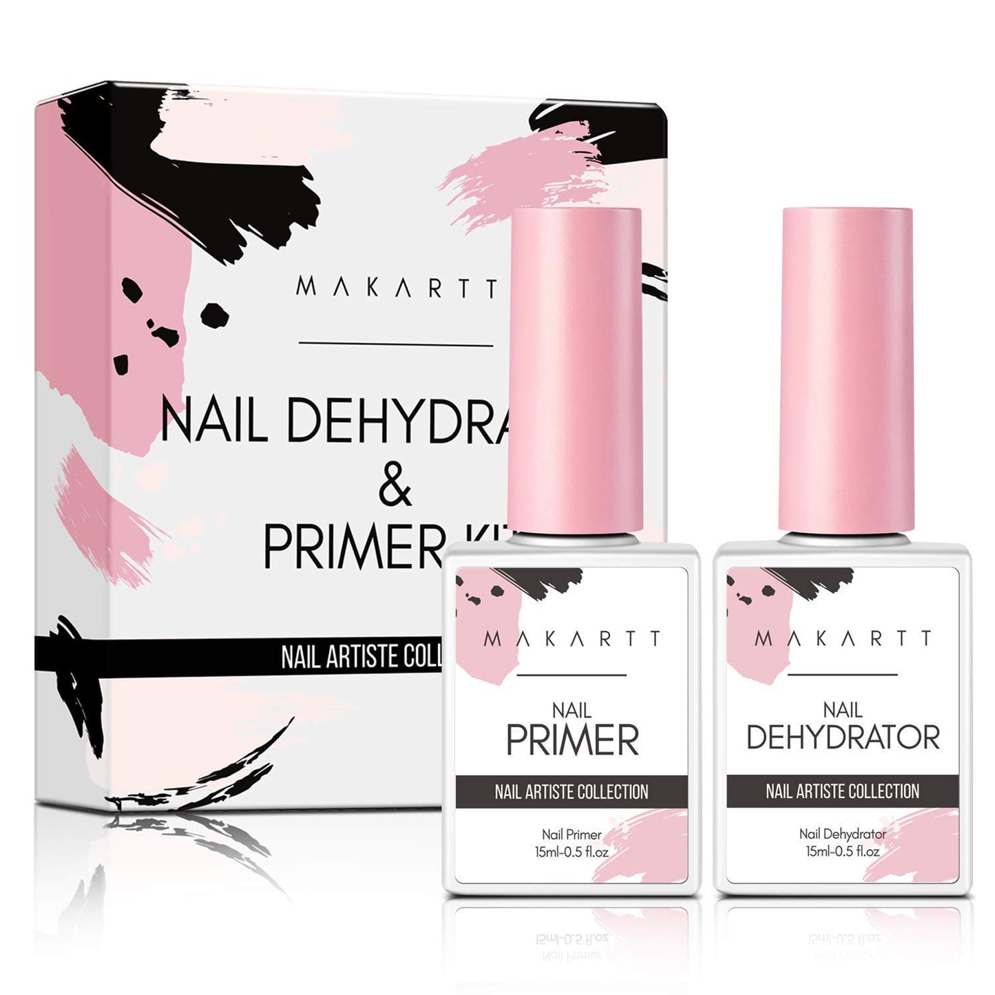 Makartt Nail Primer Natural Nail Dehydrator Primer for Acrylic Nails Gel Polish Bundle Peel Off Base Coat, 15ml UV Gel Base Coat Nail Polish Peelable Base Gel