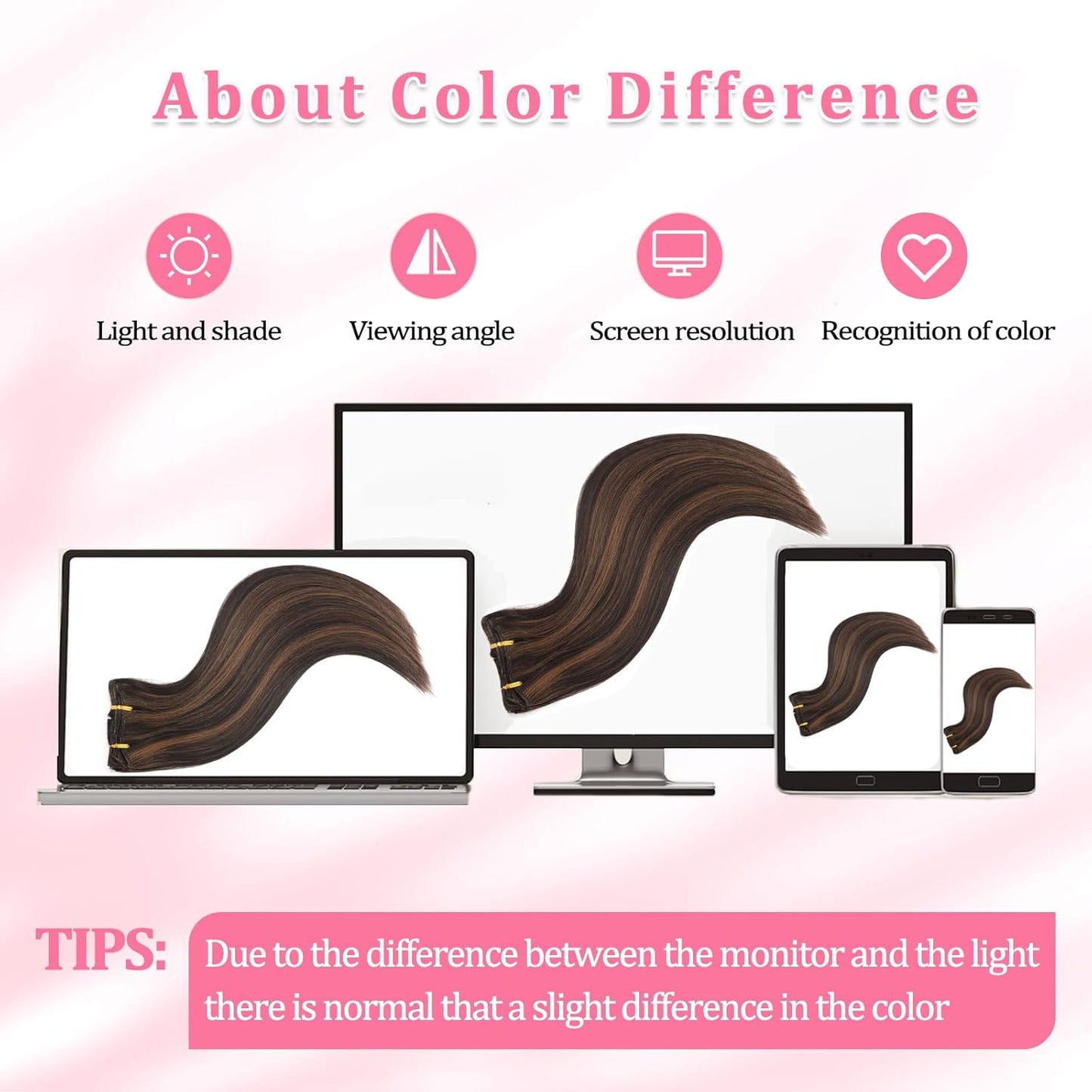 Clip In Hair Extensions - Real Human Hair Seamless Balayage | 16 Inch, 8 Pcs, Dark Brown & Chestnut Highlights